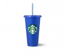 Starbucks® Reusable Set/5 Cold Cups, Striped Straws 24oz thumbnail